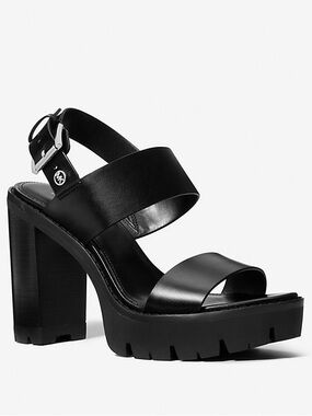 Michael Kors - Holland Black / Silver Platform Sandal New With Box Size 8.5
